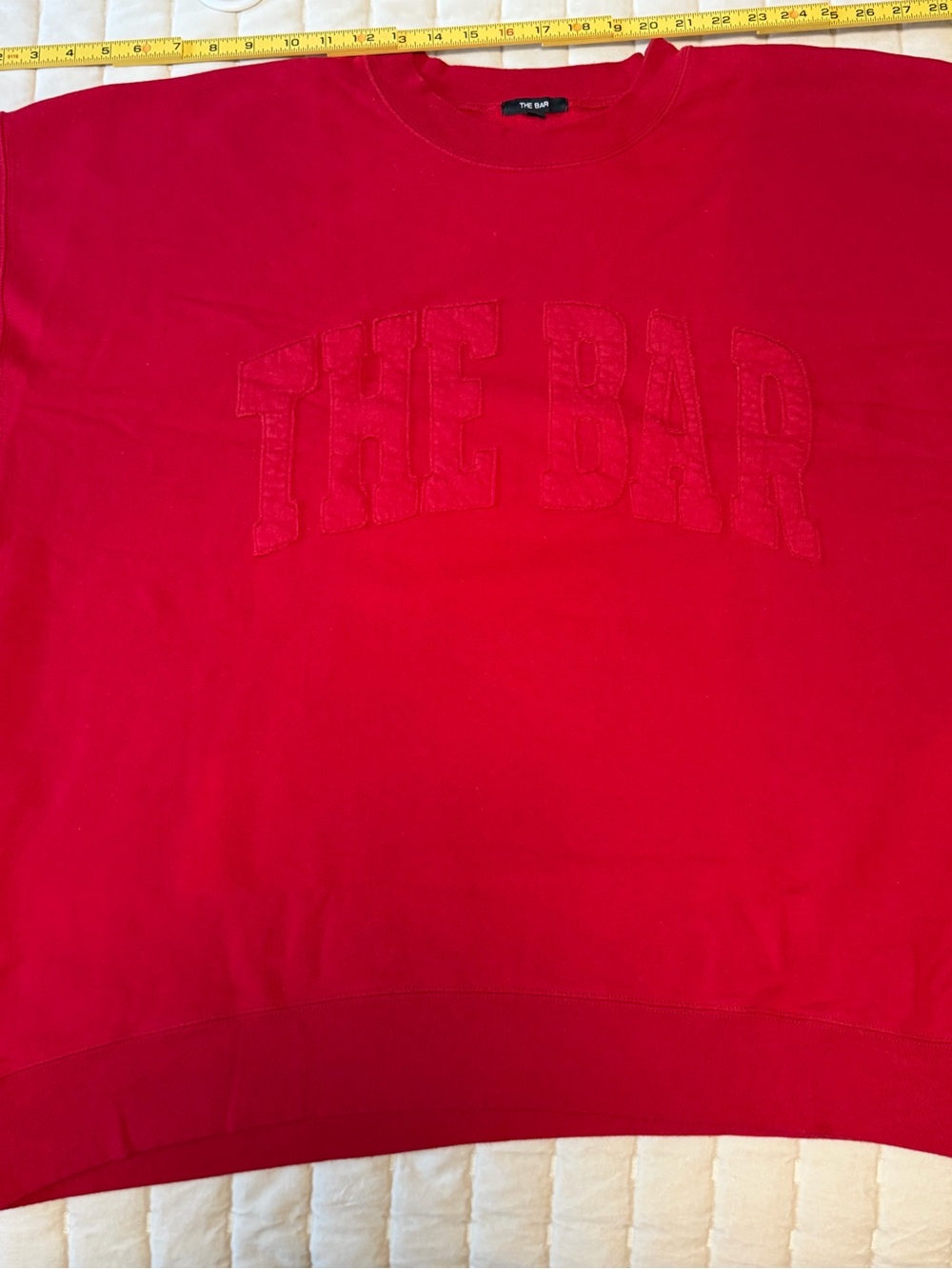 The Bar Red XXL Crewneck Sweatshirt with Tonal Embroidered Logo